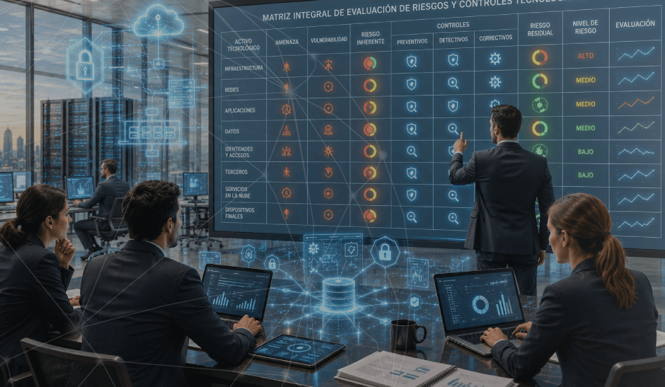Matriz integral de evaluación de riesgos y controles tecnológicos